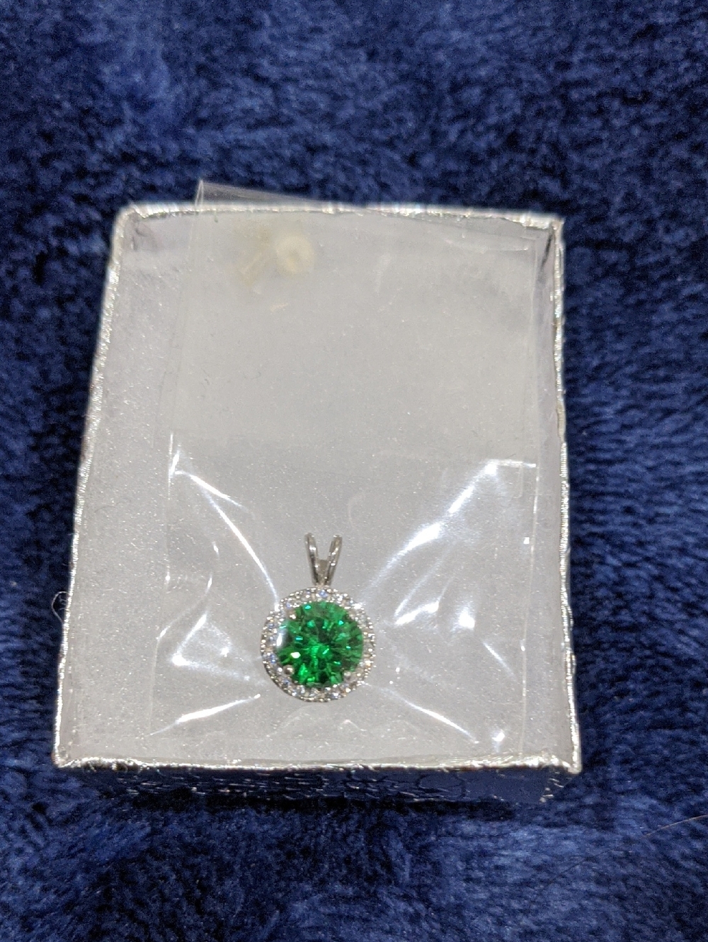 Radiant Emerald-Green Halo Pendant Necklace - Women Jewelry